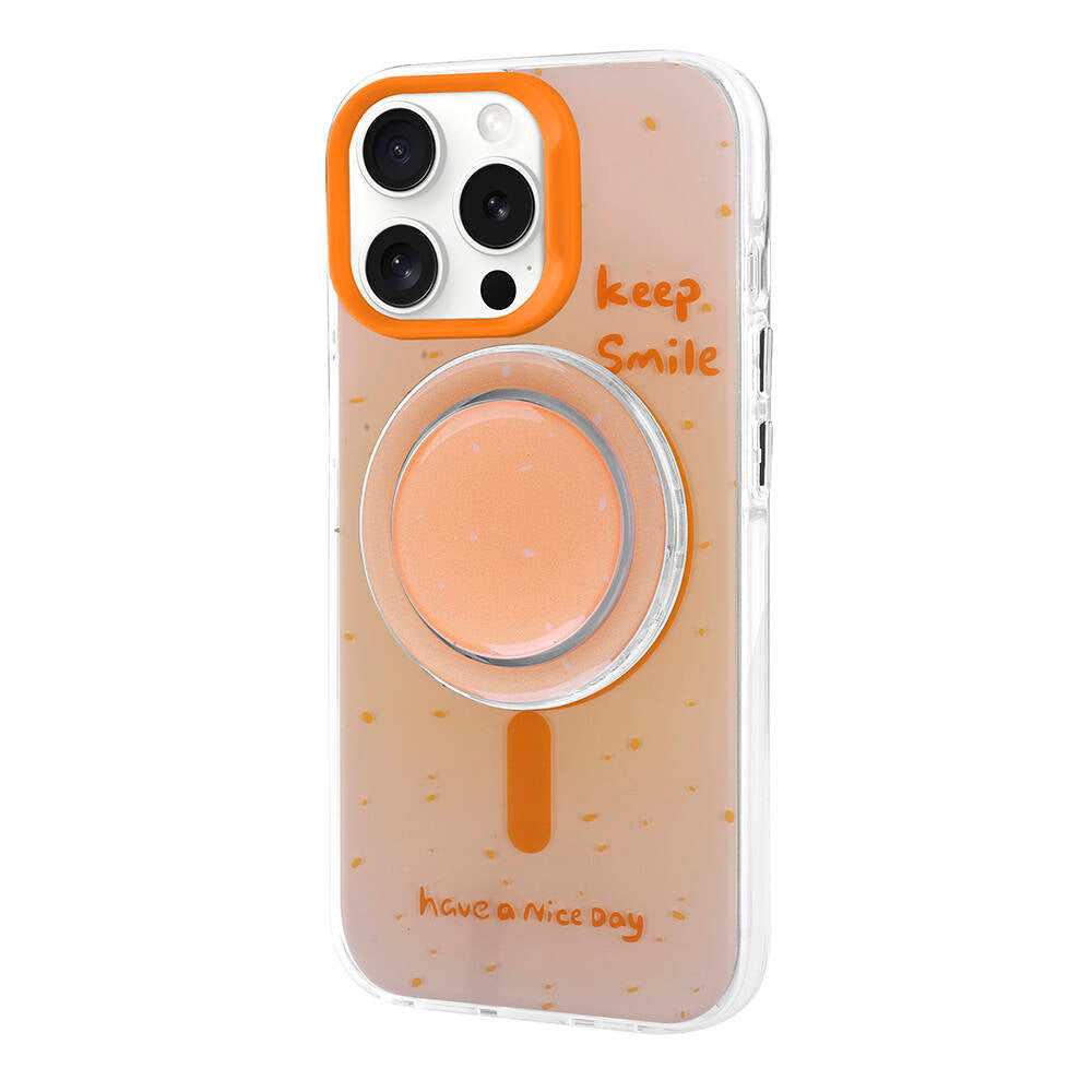 Apple iPhone 15 Pro Kılıf M-safe Şarj Özellikli Tak-Çıkar Pop Soketli Zore Tiktok Kapak
