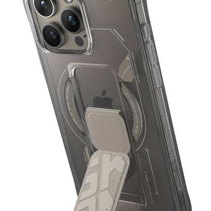 iPhone 15 Pro Kılıf M-safe Şarj Özellikli Teknoloji Desenli Standlı Skinarma Helio Kapak