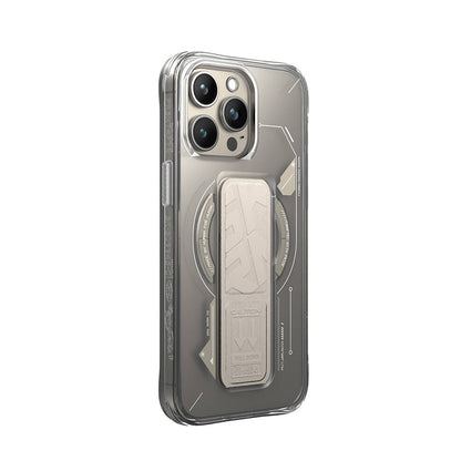 iPhone 15 Pro Kılıf M-safe Şarj Özellikli Teknoloji Desenli Standlı Skinarma Helio Kapak
