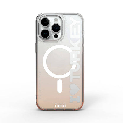 iPhone 15 Pro Kılıf M-safe Şarj Özellikli Transparan Renk Geçişli Wiwu Turkey C Serisi Kapak