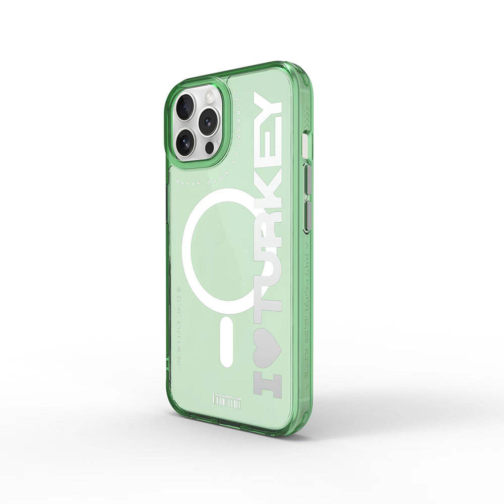 iPhone 15 Pro Kılıf M-safe Şarj Özellikli Transparan Renk Geçişli Wiwu Turkey C Serisi Kapak