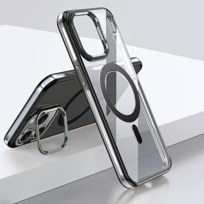 iPhone 15 Pro Kılıf M-safe Şarj Özellikli Wlons Standlı Efsane Kapak