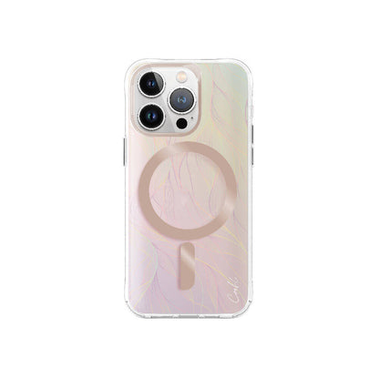 iPhone 15 Pro Kılıf M-safe Şarj Özellikli Yaprak Desenli Coehl Willow Kapak