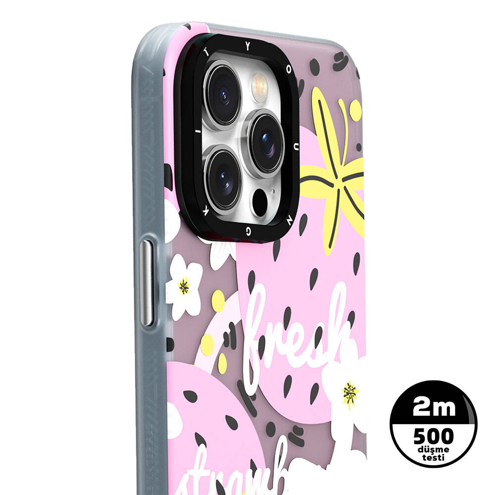 iPhone 15 Pro Kılıf M-safe Şarj Özellikli Yaz Meyvesi Desenli Youngkit Fruity Flavour Serisi Kapak