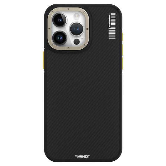 iPhone 15 Pro Kılıf M-safe Şarj Özellikli YoungKit 600D Kevlar Kapak