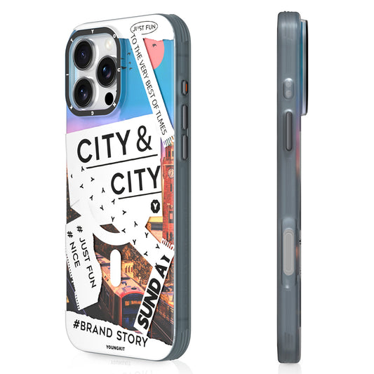 iPhone 15 Pro Kılıf M-safe Şarj Özellikli Youngkit A-City Serisi Kapak