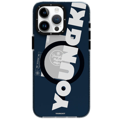 iPhone 15 Pro Kılıf M-safe Şarj Özellikli Youngkit Binfen Serisi Yazı Temalı Kapak
