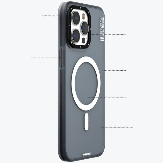 iPhone 15 Pro Kılıf M-safe Şarj Özellikli Youngkit Colored Sand Serisi Kapak