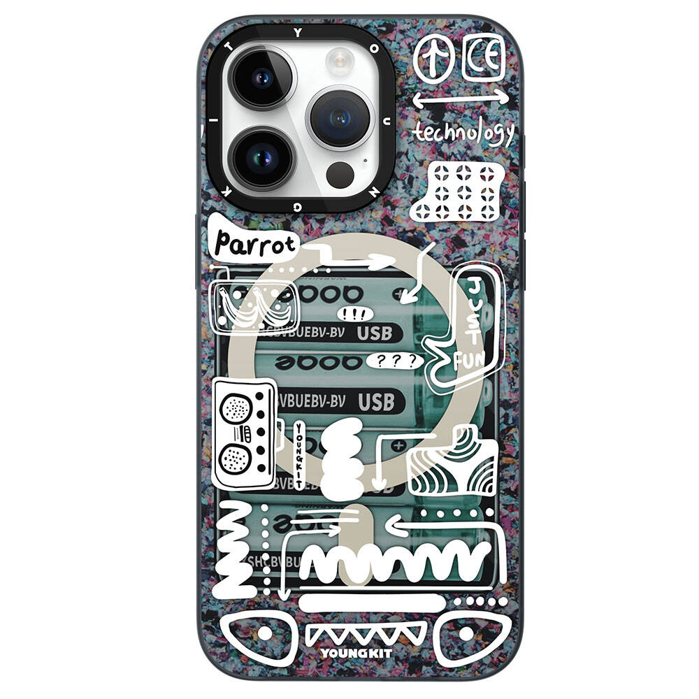 iPhone 15 Pro Kılıf M-safe Şarj Özellikli Youngkit Dark Matter Serisi Kapak