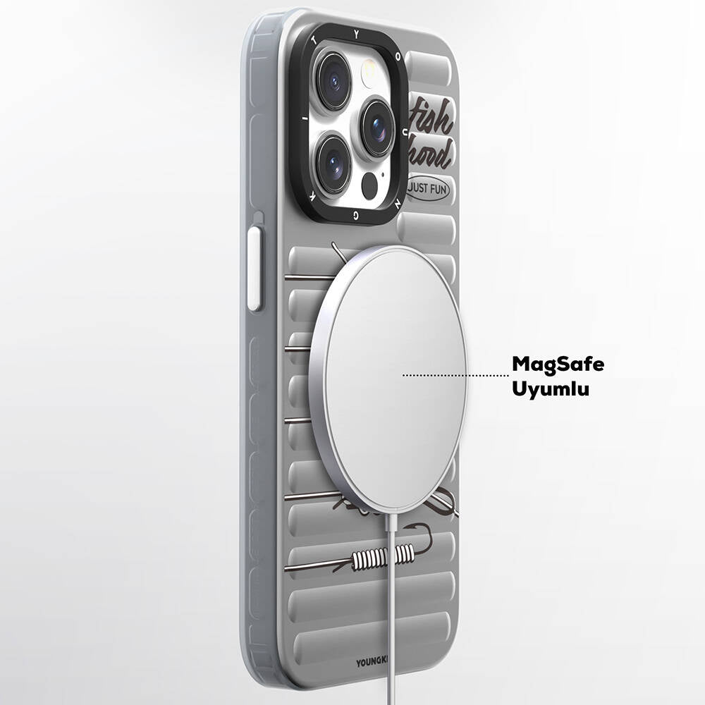iPhone 15 Pro Kılıf M-safe Şarj Özellikli Youngkit Fishing Serisi Kapak