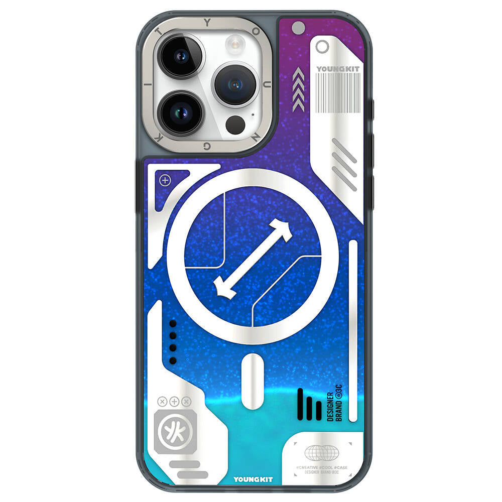 iPhone 15 Pro Kılıf M-safe Şarj Özellikli YoungKit Galaxy Serisi Kapak