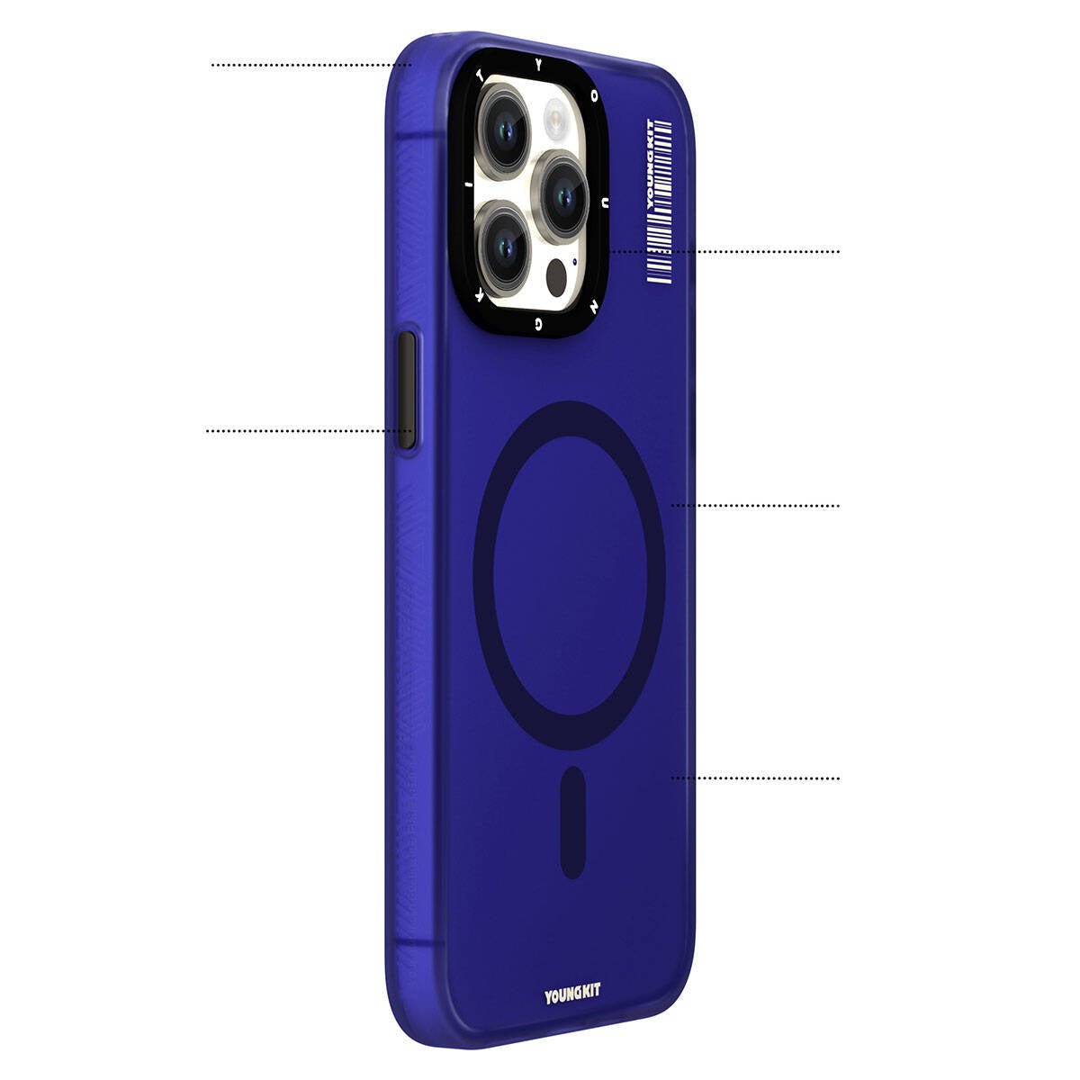 iPhone 15 Pro Kılıf M-safe Şarj Özellikli Youngkit Hidden Sand Serisi Kapak