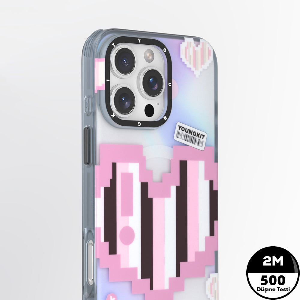 iPhone 15 Pro Kılıf M-safe Şarj Özellikli Youngkit Love Serisi Kapak