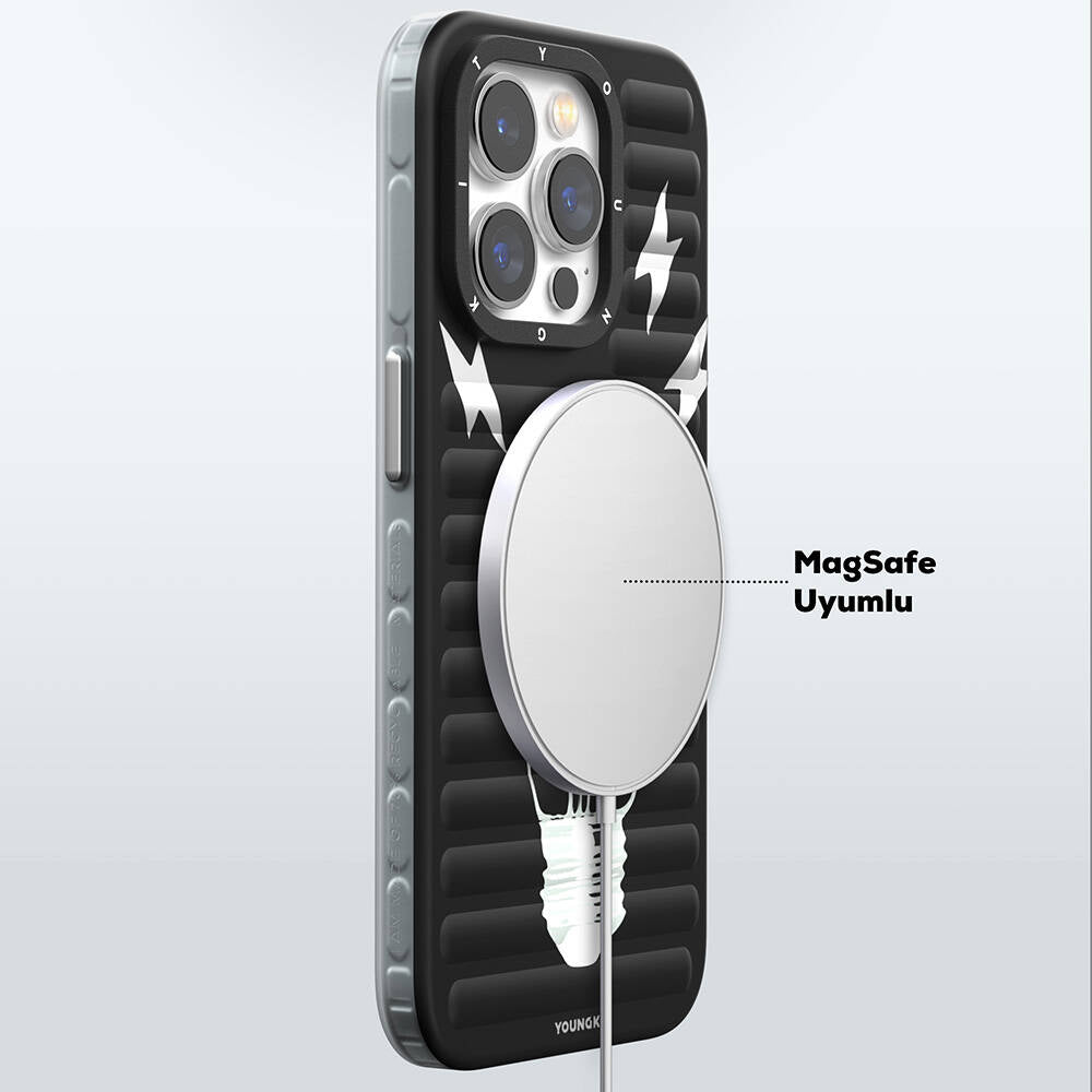 iPhone 15 Pro Kılıf M-safe Şarj Özellikli Youngkit Open Mind Serisi Kapak