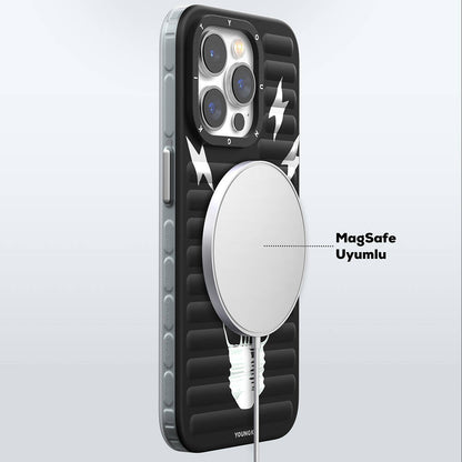 iPhone 15 Pro Kılıf M-safe Şarj Özellikli Youngkit Open Mind Serisi Kapak
