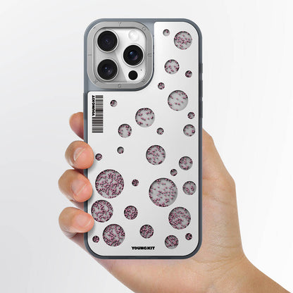 iPhone 15 Pro Kılıf M-safe Şarj Özellikli Youngkit Quicksand Beads Serisi Kapak