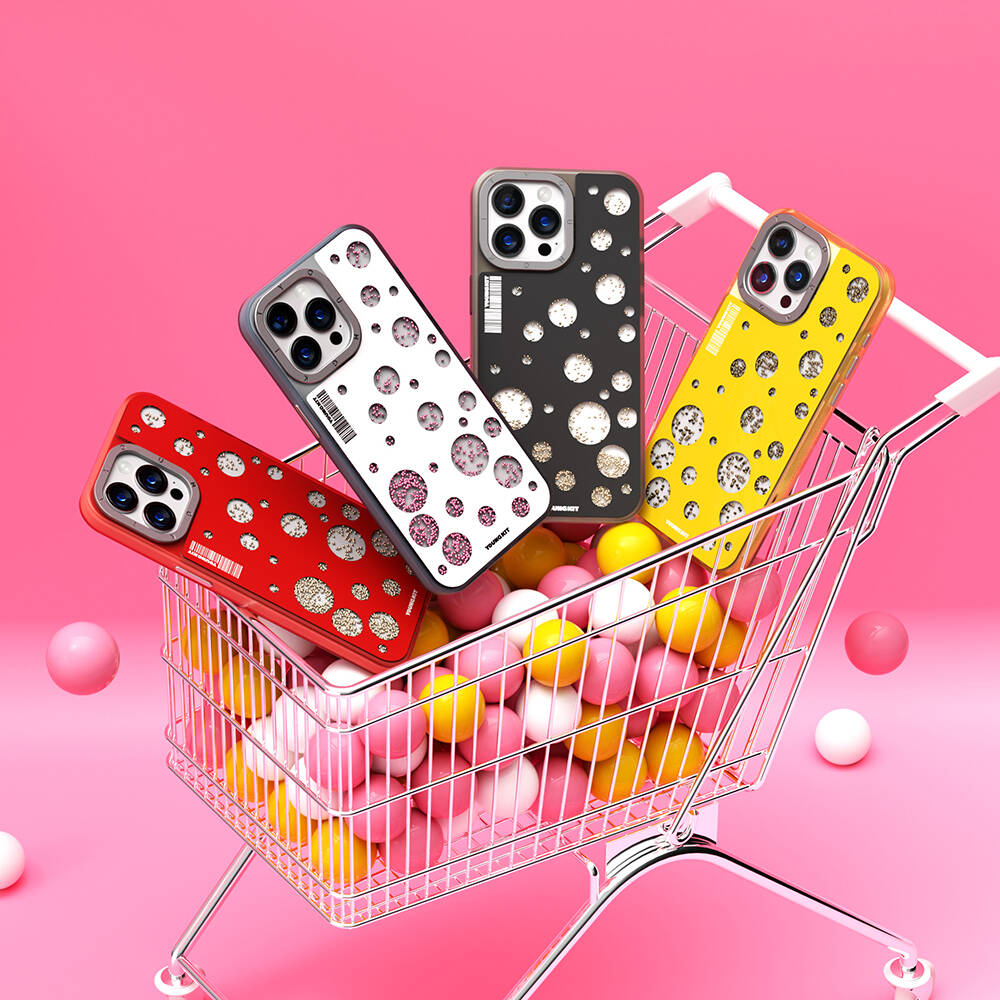 iPhone 15 Pro Kılıf M-safe Şarj Özellikli Youngkit Quicksand Beads Serisi Kapak