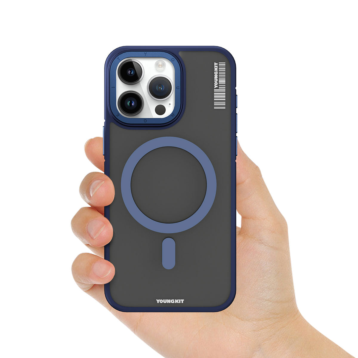 iPhone 15 Pro Kılıf M-safe Şarj Özellikli Youngkit Rock Sand Serisi Kapak