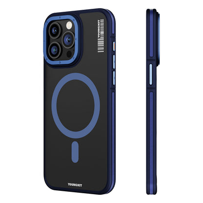 iPhone 15 Pro Kılıf M-safe Şarj Özellikli Youngkit Rock Sand Serisi Kapak
