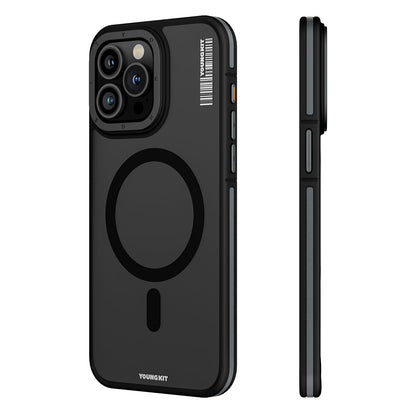 iPhone 15 Pro Kılıf M-safe Şarj Özellikli Youngkit Rock Sand Serisi Kapak