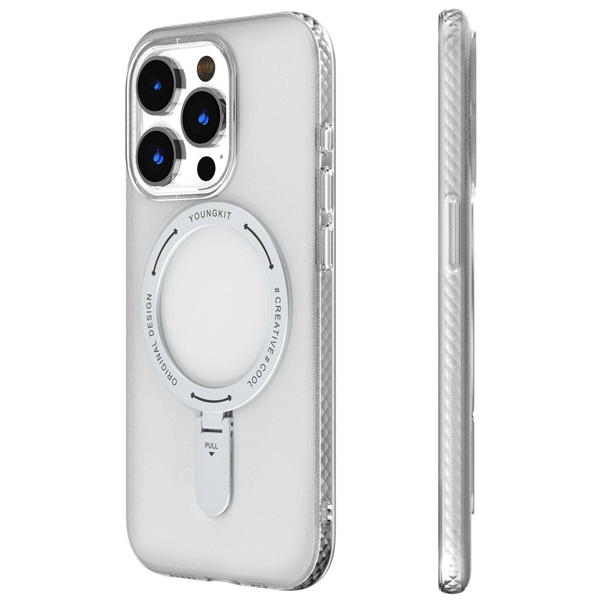 iPhone 15 Pro Kılıf M-safe Şarj Özellikli Youngkit Rock Serisi Kapak