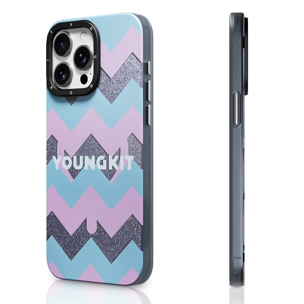 iPhone 15 Pro Kılıf M-safe Şarj Özellikli Youngkit Star Dazzle Serisi Kapak