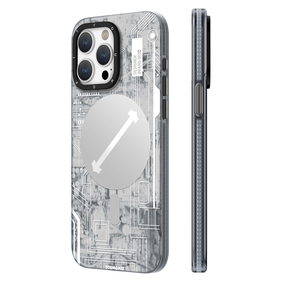 iPhone 15 Pro Kılıf M-safe Şarj Özellikli YoungKit Technology Serisi Kapak