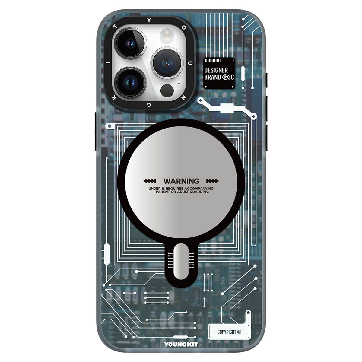iPhone 15 Pro Kılıf M-safe Şarj Özellikli YoungKit Technology Serisi Kapak