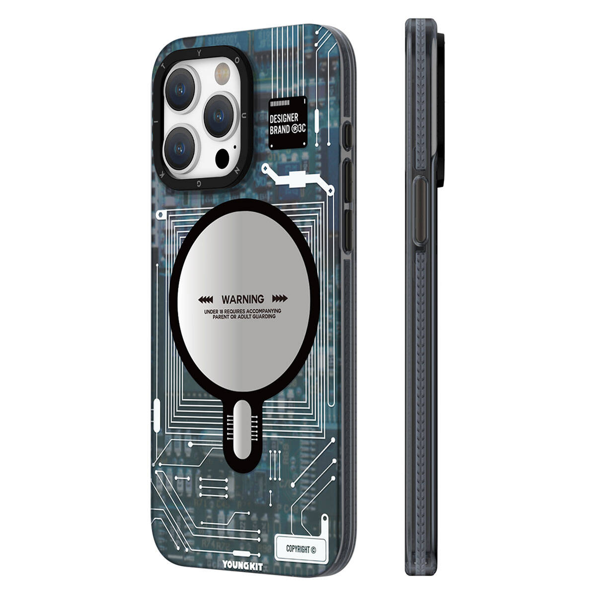 iPhone 15 Pro Kılıf M-safe Şarj Özellikli YoungKit Technology Serisi Kapak