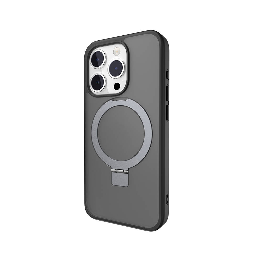 iPhone 15 Pro Kılıf M-safe Şarj Özellikli Yüzük Standlı Lisanslı Switcheasy Magstand-M Kapak