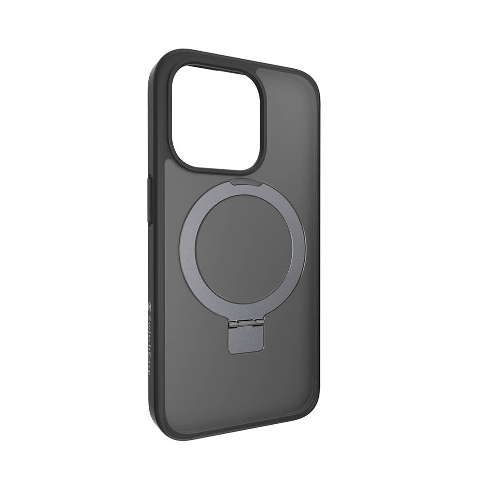 iPhone 15 Pro Kılıf M-safe Şarj Özellikli Yüzük Standlı Lisanslı Switcheasy Magstand-M Kapak