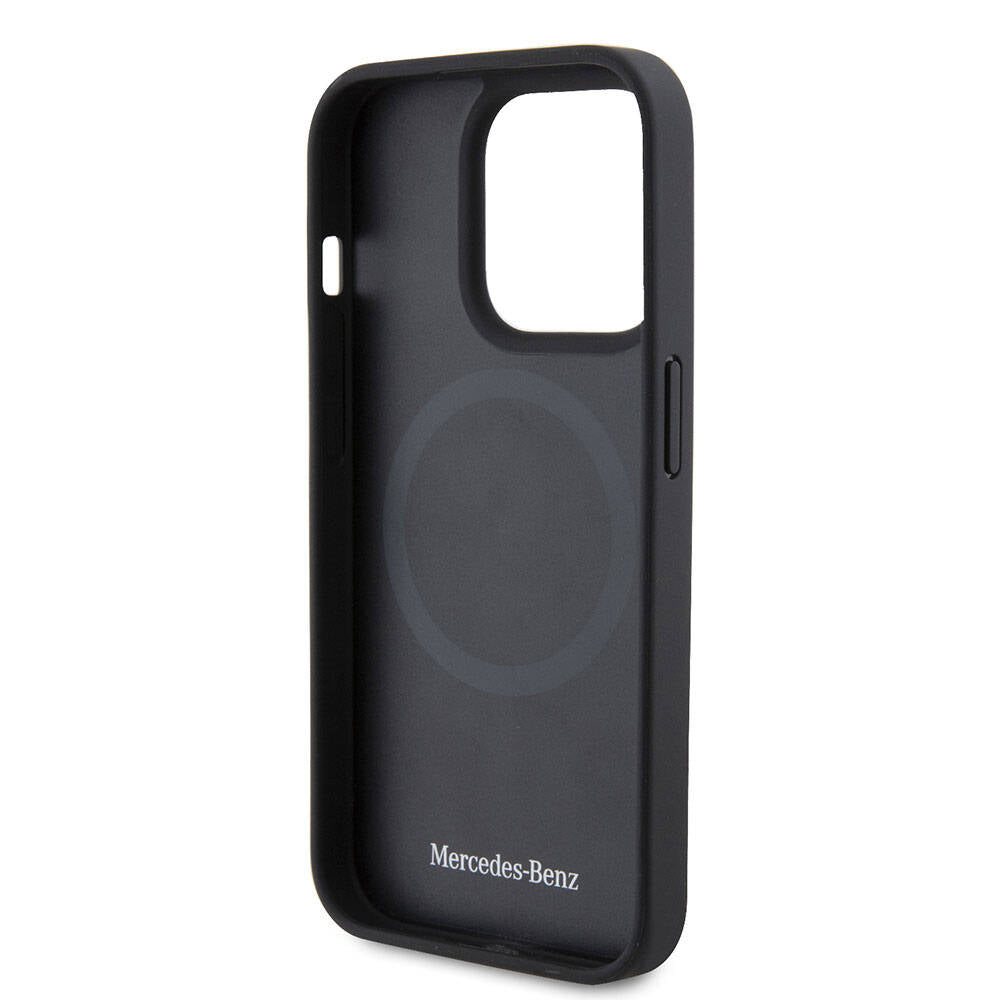 iPhone 15 Pro Kılıf Mercedes Benz M-safe Şarj Özellikli Yumuşak Deri Orjinal Lisanslı Kapak