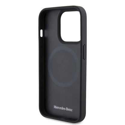 iPhone 15 Pro Kılıf Mercedes Benz M-safe Şarj Özellikli Yumuşak Deri Orjinal Lisanslı Kapak