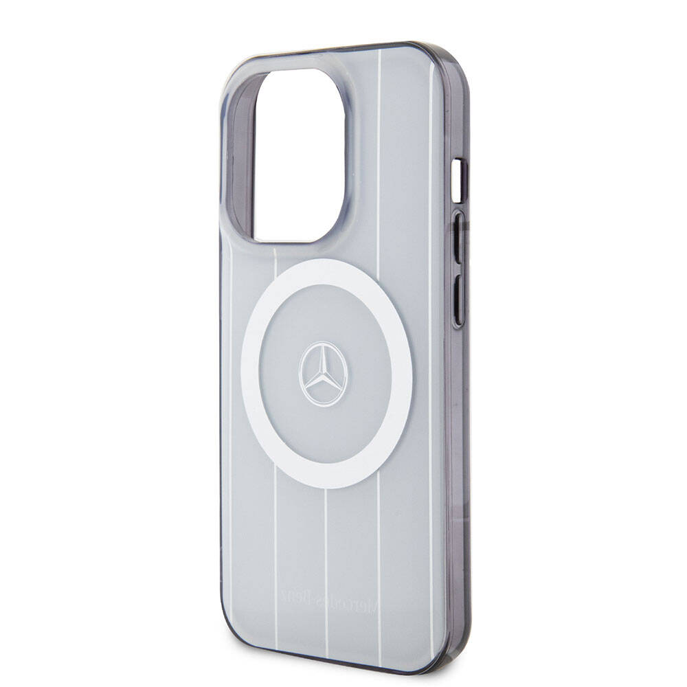 iPhone 15 Pro Kılıf Mercedes Benz Orjinal Lisanslı M-safe Şarj Özellikli Çift Katmanlı Paralel Çizgi Desenli Kapak