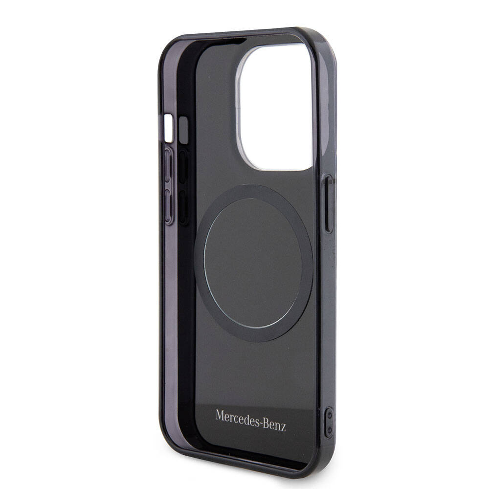 iPhone 15 Pro Kılıf Mercedes Benz Orjinal Lisanslı M-safe Şarj Özellikli Çift Katmanlı Paralel Çizgi Desenli Kapak