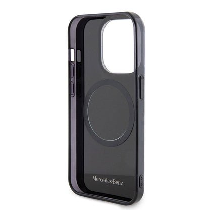 iPhone 15 Pro Kılıf Mercedes Benz Orjinal Lisanslı M-safe Şarj Özellikli Çift Katmanlı Paralel Çizgi Desenli Kapak