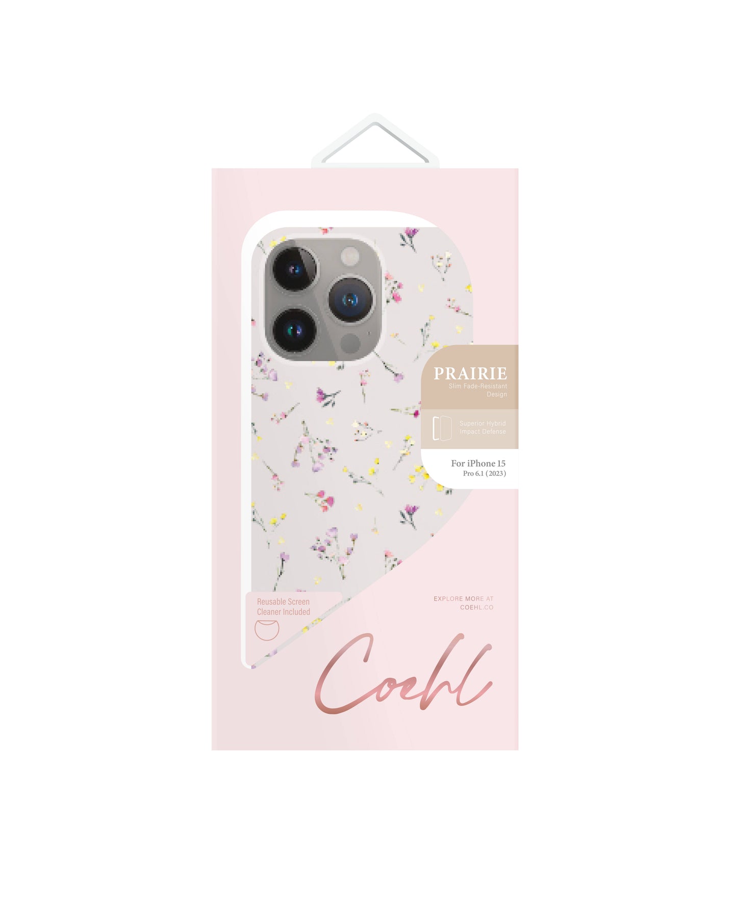 iPhone 15 Pro Kılıf Mini Çayır Çiçekleri Desenli Coehl Prairie Kapak