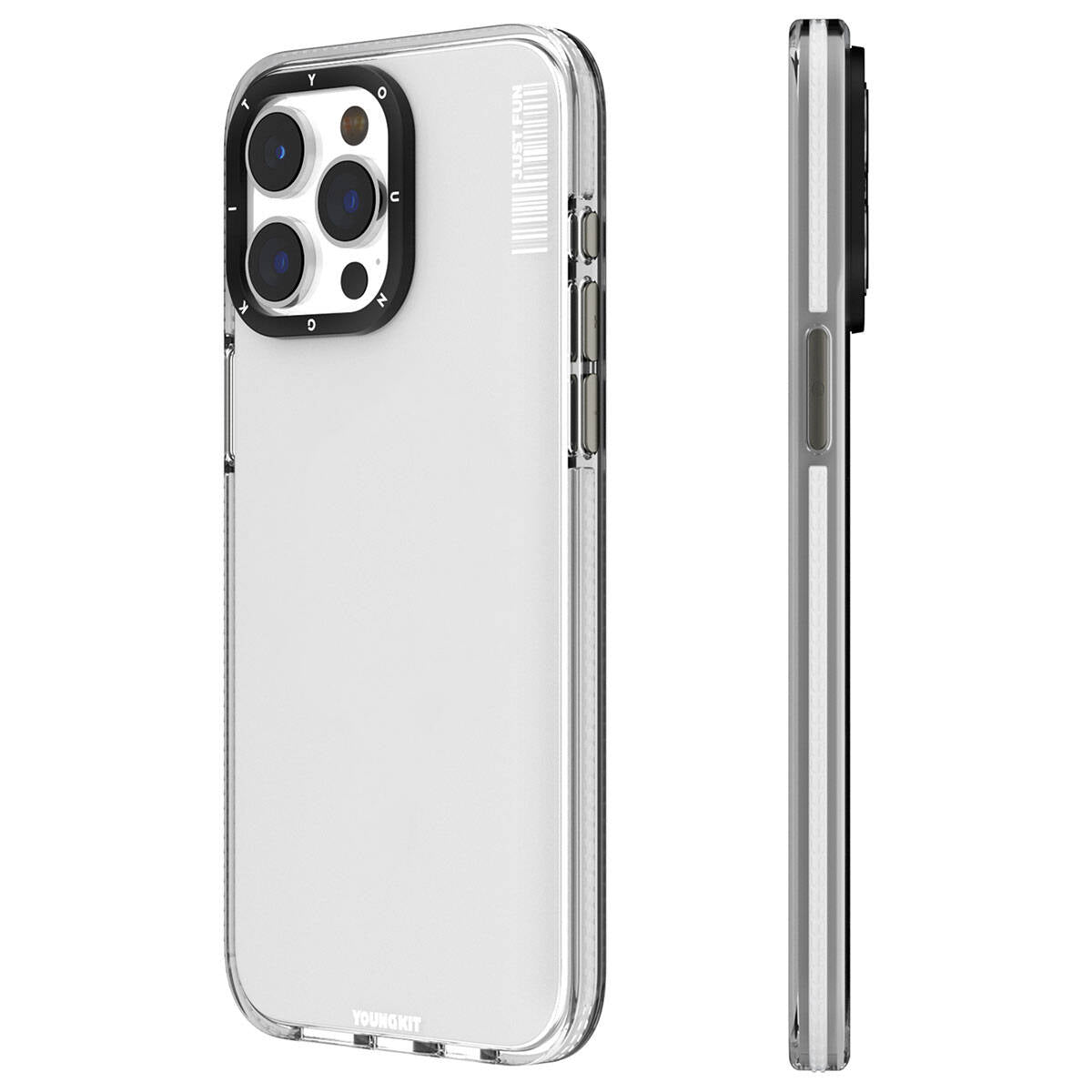 iPhone 15 Pro Kılıf Pürüzsüz Düz Arka Yüzey YoungKit Crystal Color Serisi Kapak