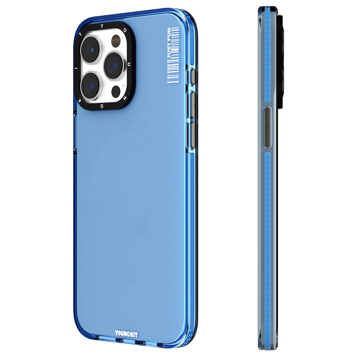 iPhone 15 Pro Kılıf Pürüzsüz Düz Arka Yüzey YoungKit Crystal Color Serisi Kapak