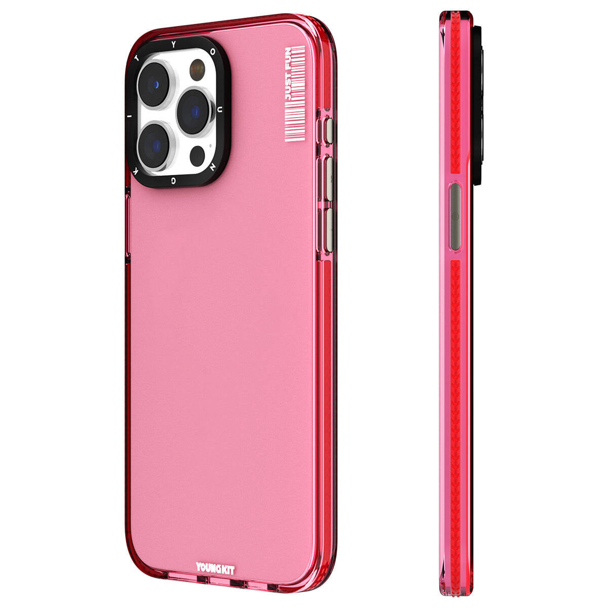 iPhone 15 Pro Kılıf Pürüzsüz Düz Arka Yüzey YoungKit Crystal Color Serisi Kapak