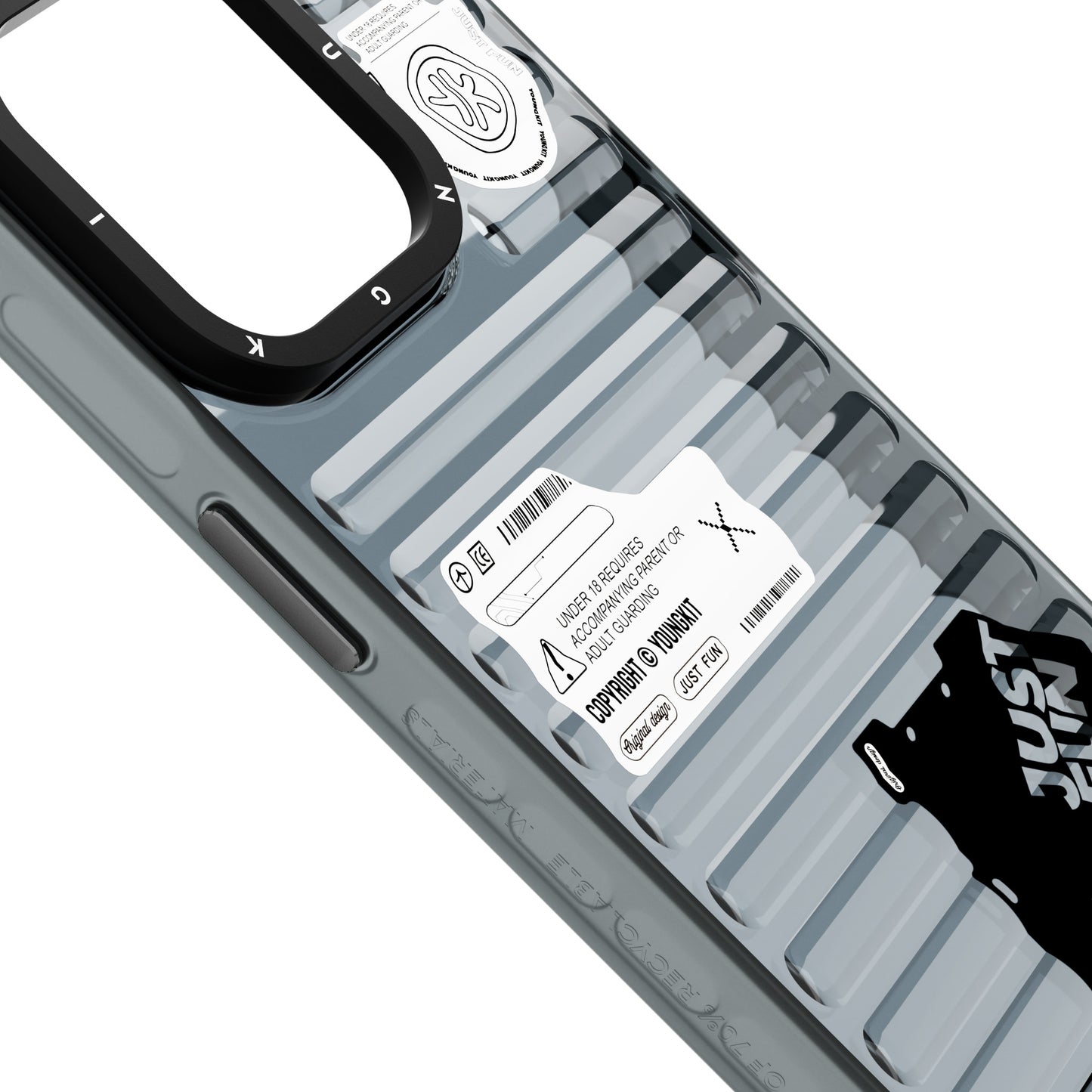 iPhone 15 Pro Kılıf Şeffaf Renkli Tasarım YoungKit Fluorite Serisi Kapak
