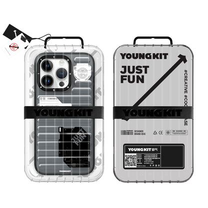 iPhone 15 Pro Kılıf Şeffaf Renkli Tasarım YoungKit Fluorite Serisi Kapak