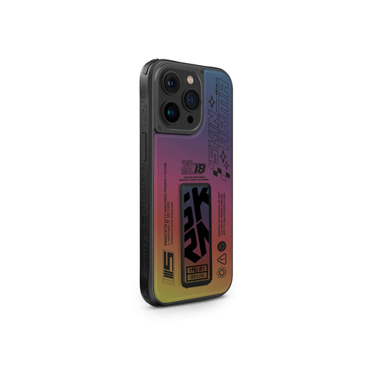 iPhone 15 Pro Kılıf SkinArma Holografik Tasarımlı Standlı Deri Görünümlü Kira Kobai Kapak
