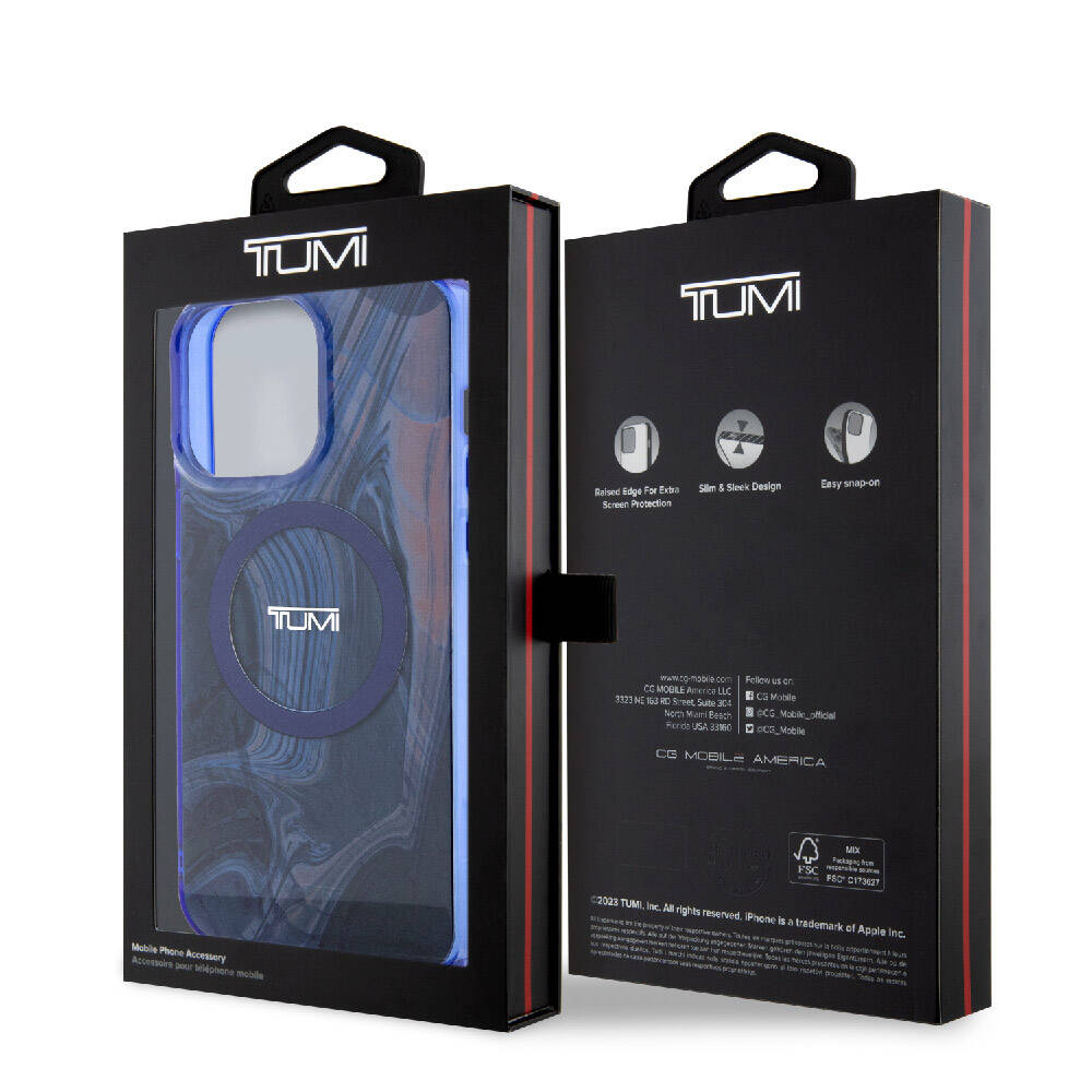 iPhone 15 Pro Kılıf TUMI Orjinal Lisanslı M-safe Şarj Özellikli PC TPU Çift Katmanlı Sıvı Baskılı Kapak