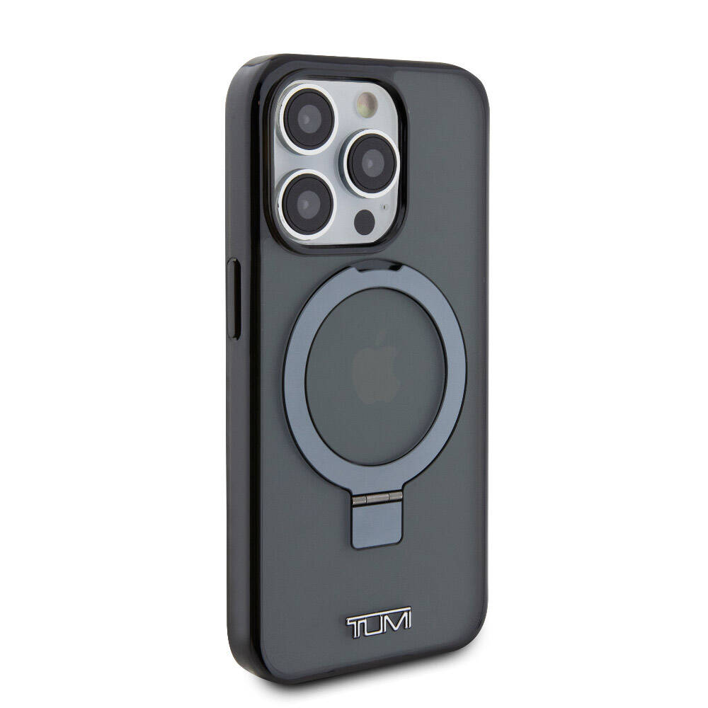 iPhone 15 Pro Kılıf TUMI Orjinal Lisanslı M-safe Şarj Özellikli PC TPU Metal Logolu Ring Standlı Kapak