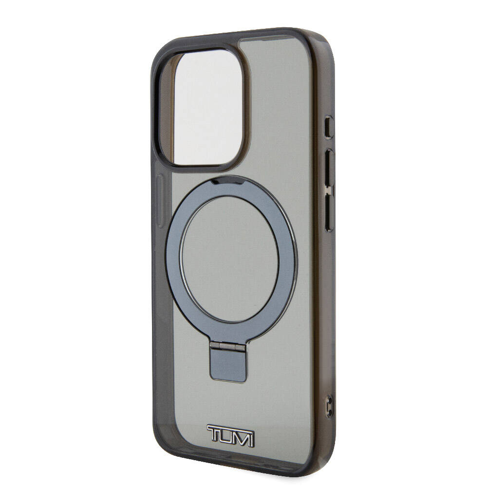 iPhone 15 Pro Kılıf TUMI Orjinal Lisanslı M-safe Şarj Özellikli PC TPU Metal Logolu Ring Standlı Kapak