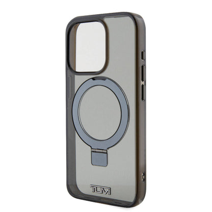 iPhone 15 Pro Kılıf TUMI Orjinal Lisanslı M-safe Şarj Özellikli PC TPU Metal Logolu Ring Standlı Kapak