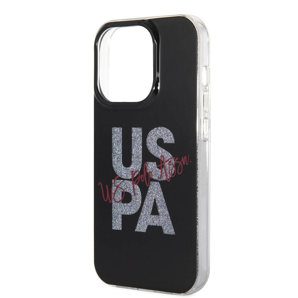 iPhone 15 Pro Kılıf U.S. Polo Assn. Orjinal Lisanslı Simli Parlak Alfabe Tasarım Kapak