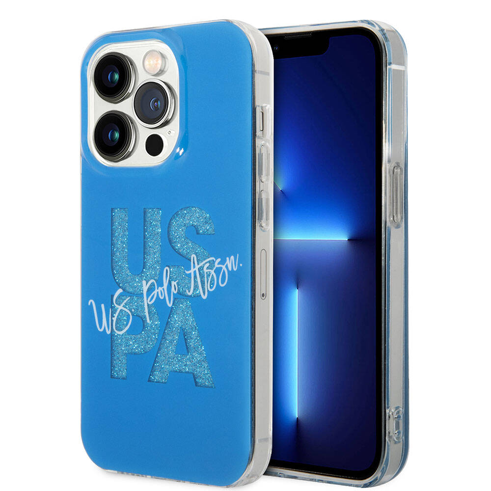 iPhone 15 Pro Kılıf U.S. Polo Assn. Orjinal Lisanslı Simli Parlak Alfabe Tasarım Kapak