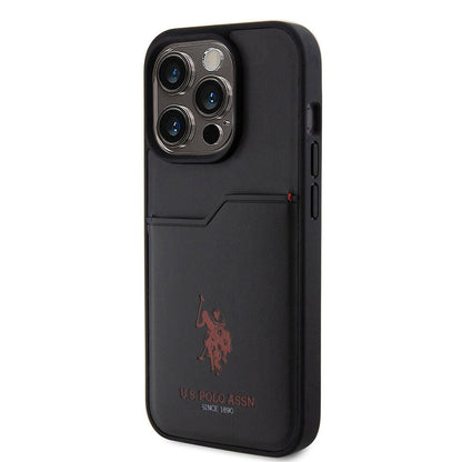 iPhone 15 Pro Kılıf U.S. Polo Assn. Orjinal Lisanslı Baskı Logolu PU Kartlıklı Kapak